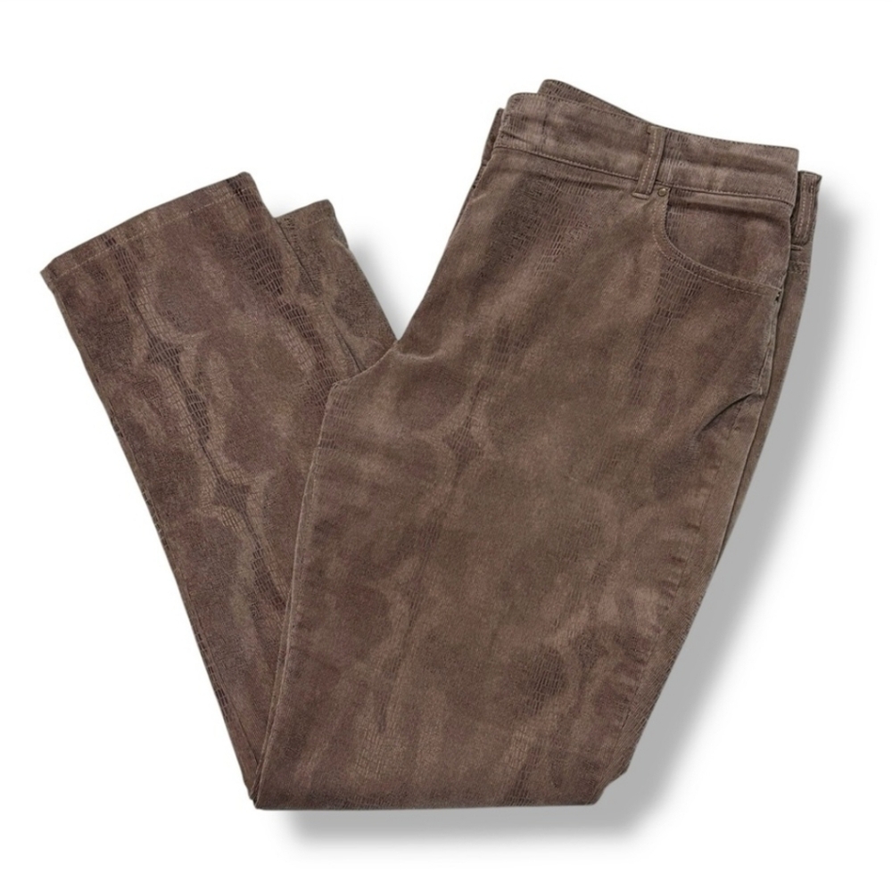 CHICO’S Brown Python Print Corduroy Pants Size 2.5/Large